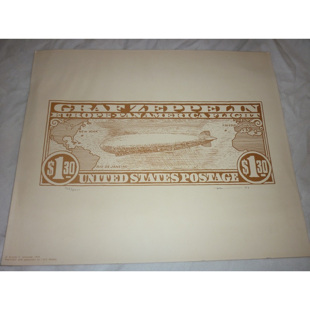 Graf Zeppelin Europe Pan America Flight United States Postage Print 713 500